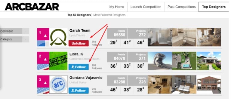 ‘Follow’ feature ‘Follow’ feature