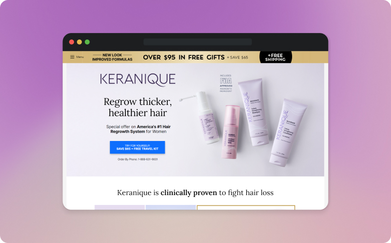 keranique website main page keranique website main page