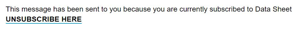 small Unsubscribe in the footer of Fortune Data Sheet small Unsubscribe in the footer of Fortune Data Sheet