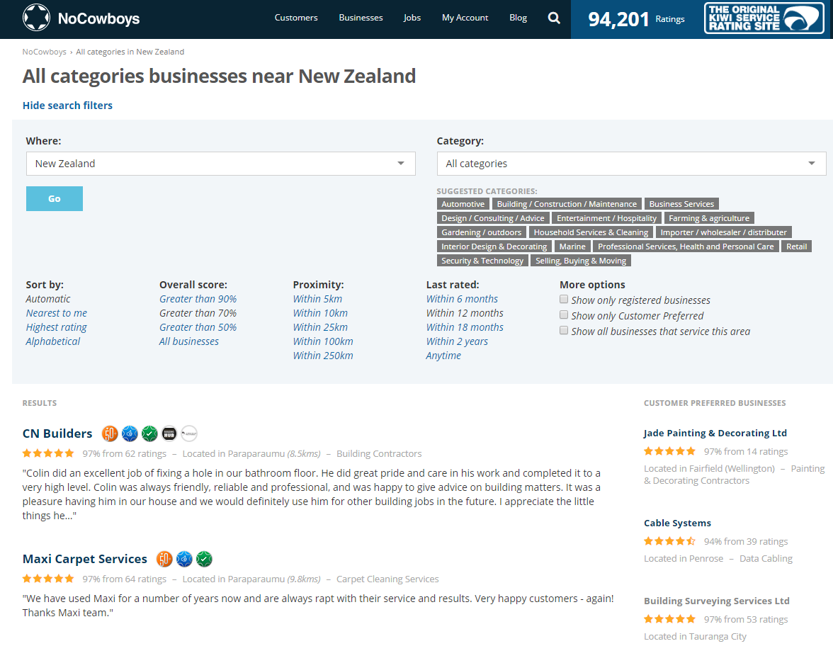 search and filtering on NoCowboys search and filtering on NoCowboys