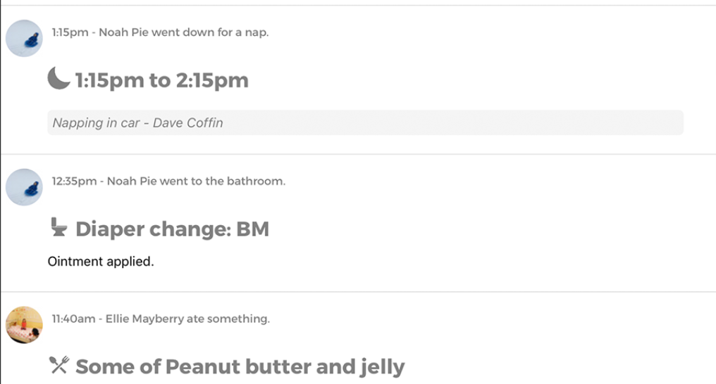 Babysitter activities tracker Babysitter activities tracker