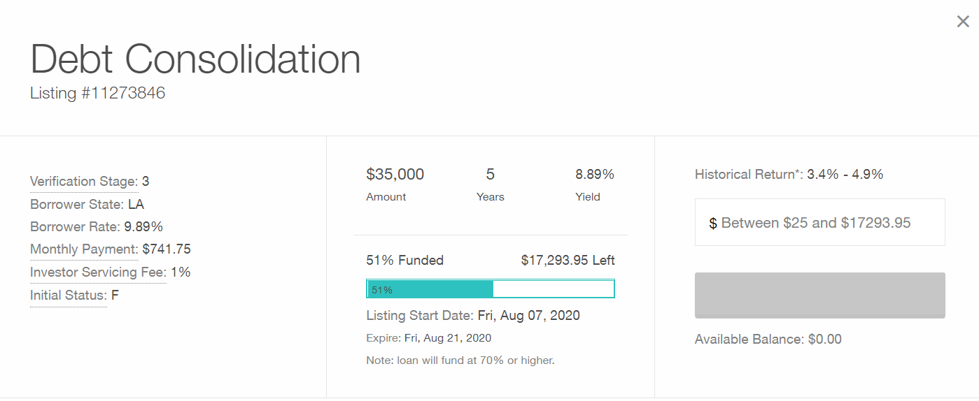 listings at lending website listings at lending website
