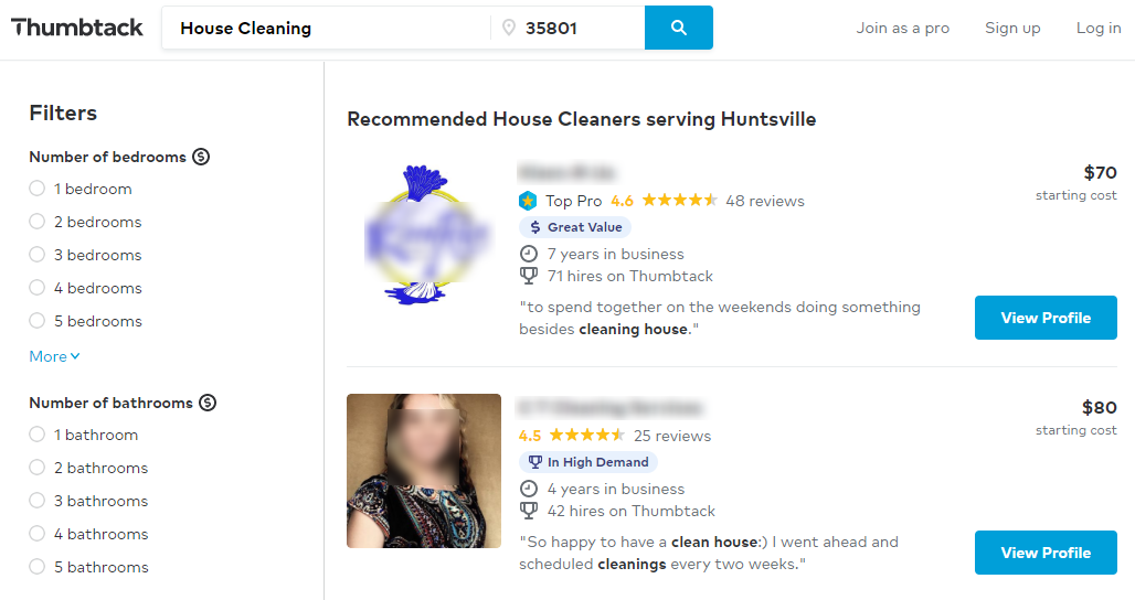 search and matching on Thumbtack search and matching on Thumbtack