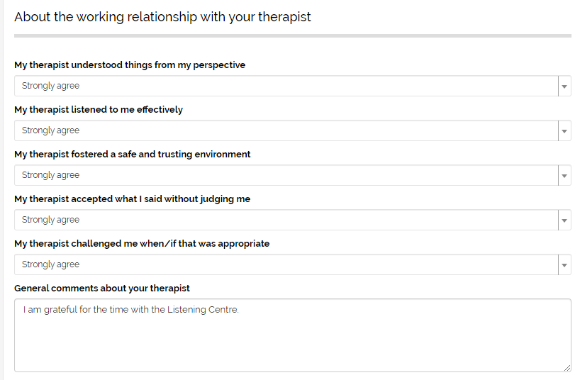 Patient satisfaction survey we've developed as part of a CRM for Mental Heatlh Patient satisfaction survey we've developed as part of a CRM for Mental Heatlh